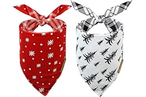 CROWNED BEAUTY Christmas Dog Bandana is Large and Festive