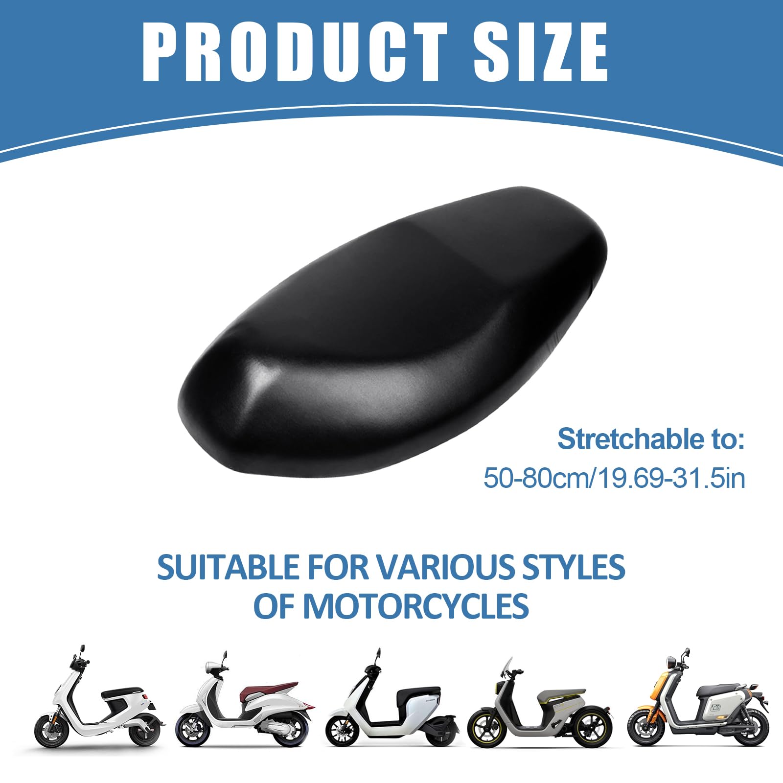 PVC Motorcycle Seat Cover – Waterproof, Stretchable, DIY Custom Fit For Most Bikes & Scooters (39x28 In)