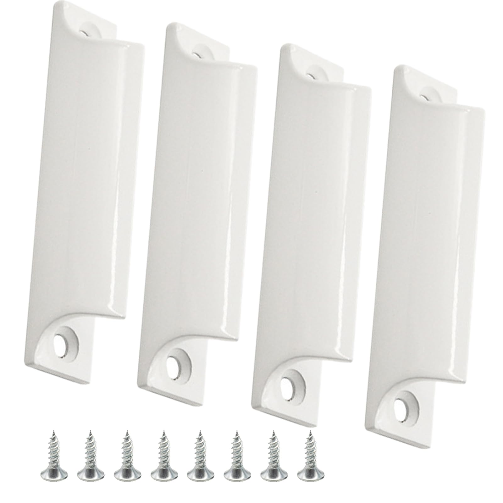 Joytey 4 Packs Drawer Pulls Cabinet Pulls Finger Edge Pulls Sliding Door Handles Furniture Handle with Screws Window Pull Kitchen Hardware Cupboard Wardrobe Dresser Knobs Handle Pull for Bathroom