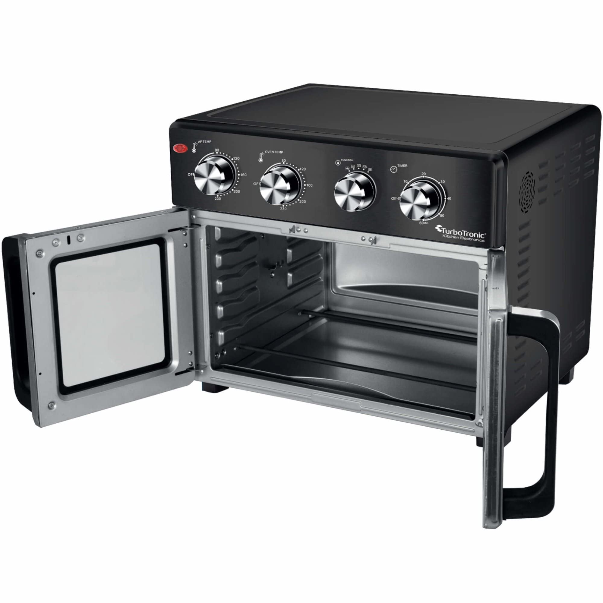 TurboTronic - Forno ad aria calda digitale, XXL, 32 litri, con spiedino girevole per pollo, 4 in 1, mini forno e friggitrice ad aria calda Airfryer a partire da 80 °C