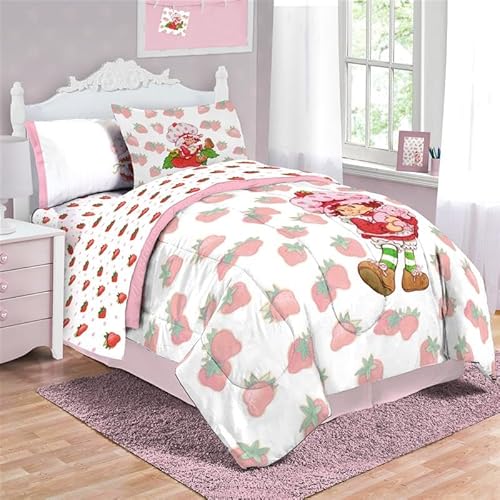 image for Jay Franco Strawberry Shortcake Full Comforter Set - 7 Piece Bedding I