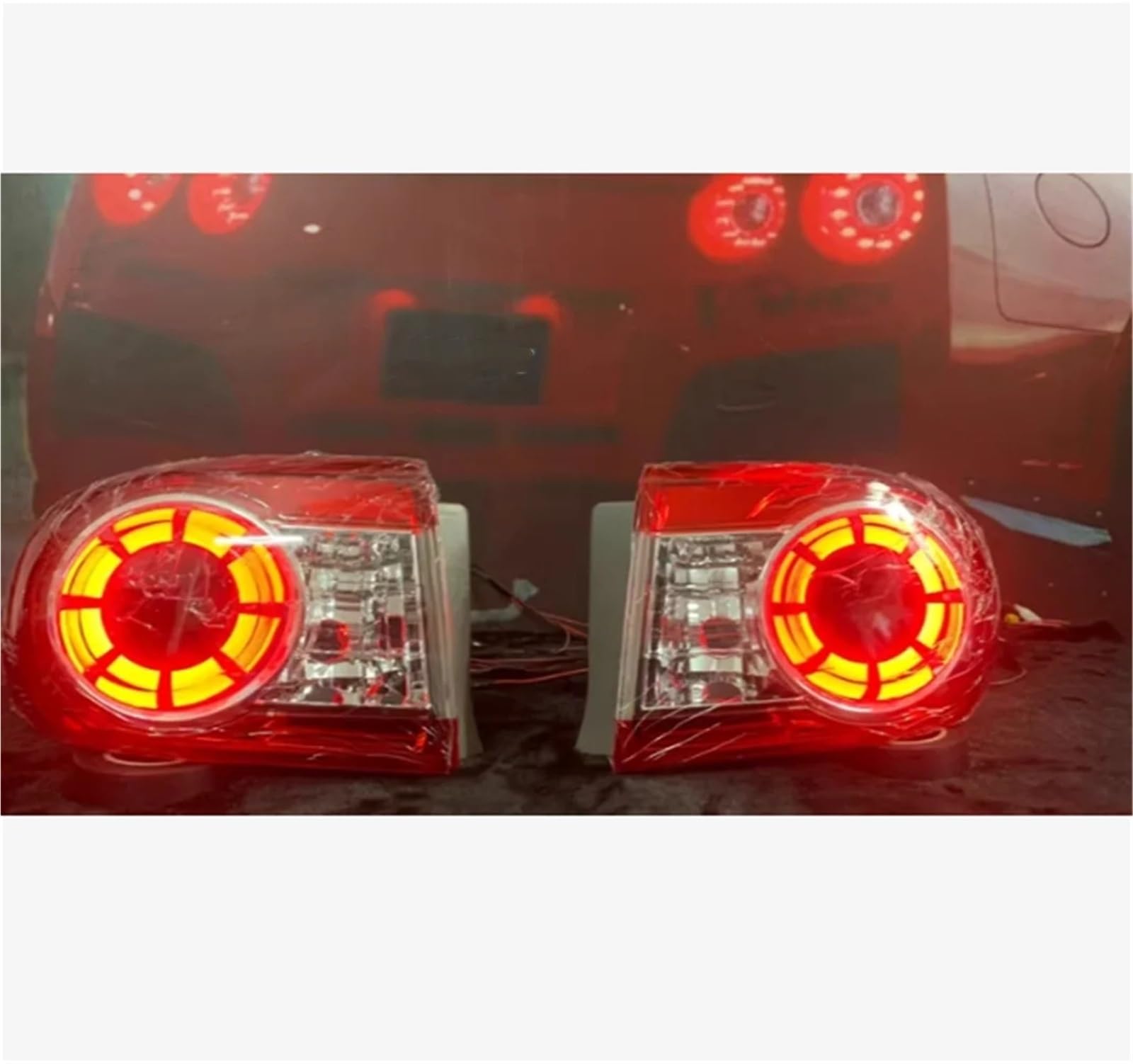 tylne światła LED Zestaw świateł tylnych LED zmodyfikowanych do samochodu, zewnętrzna lampa tylna, 2 sztuki, światła hamowania, światła cofania, kierunkowskazy Lampa tylna zespolona