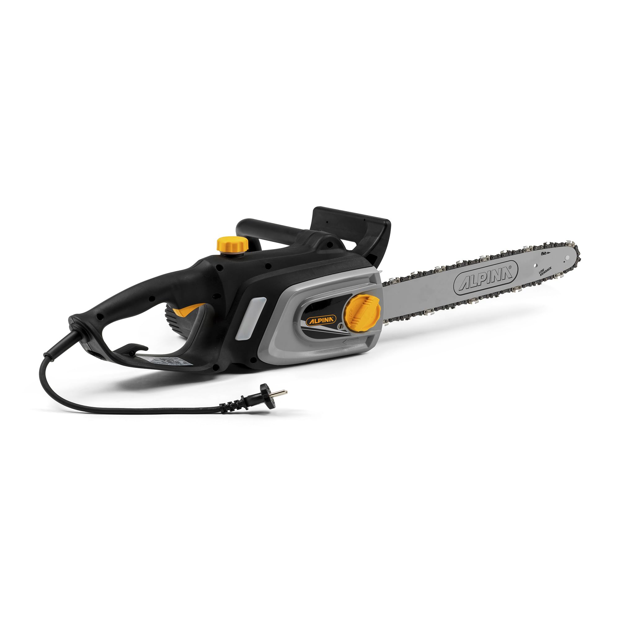 Alpina ACS 180 E Motosega Elettrica, 1800 W, 35 cm – Tendicatena Laterale A Rotella, Freno Catena Manuale E Inerziale – Per Tagli Domestici