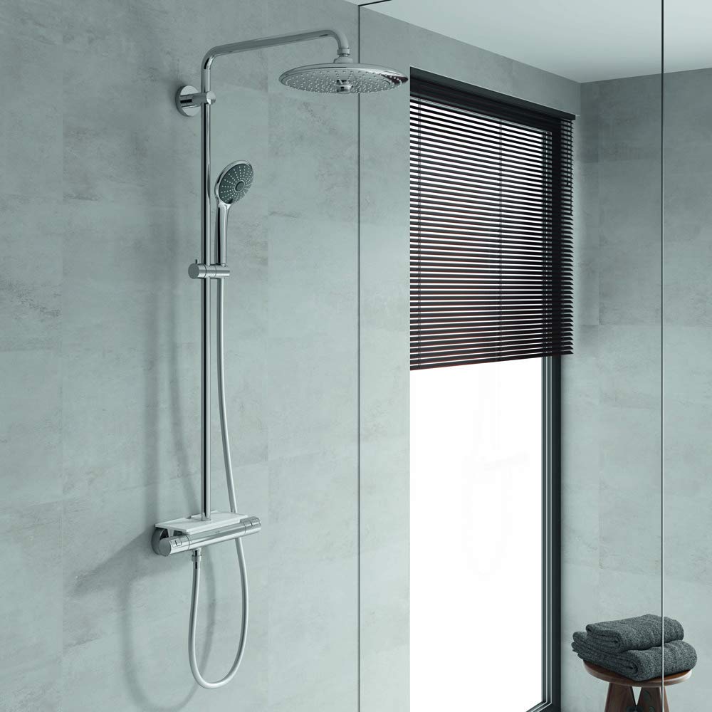 GROHE Euphoria 260, Kopfbrause, 13l pro Min (Regendusche mit 3 Strahlarten, Duschkopf mit Antikalk System, leicht montierbar), chrom, 26455000