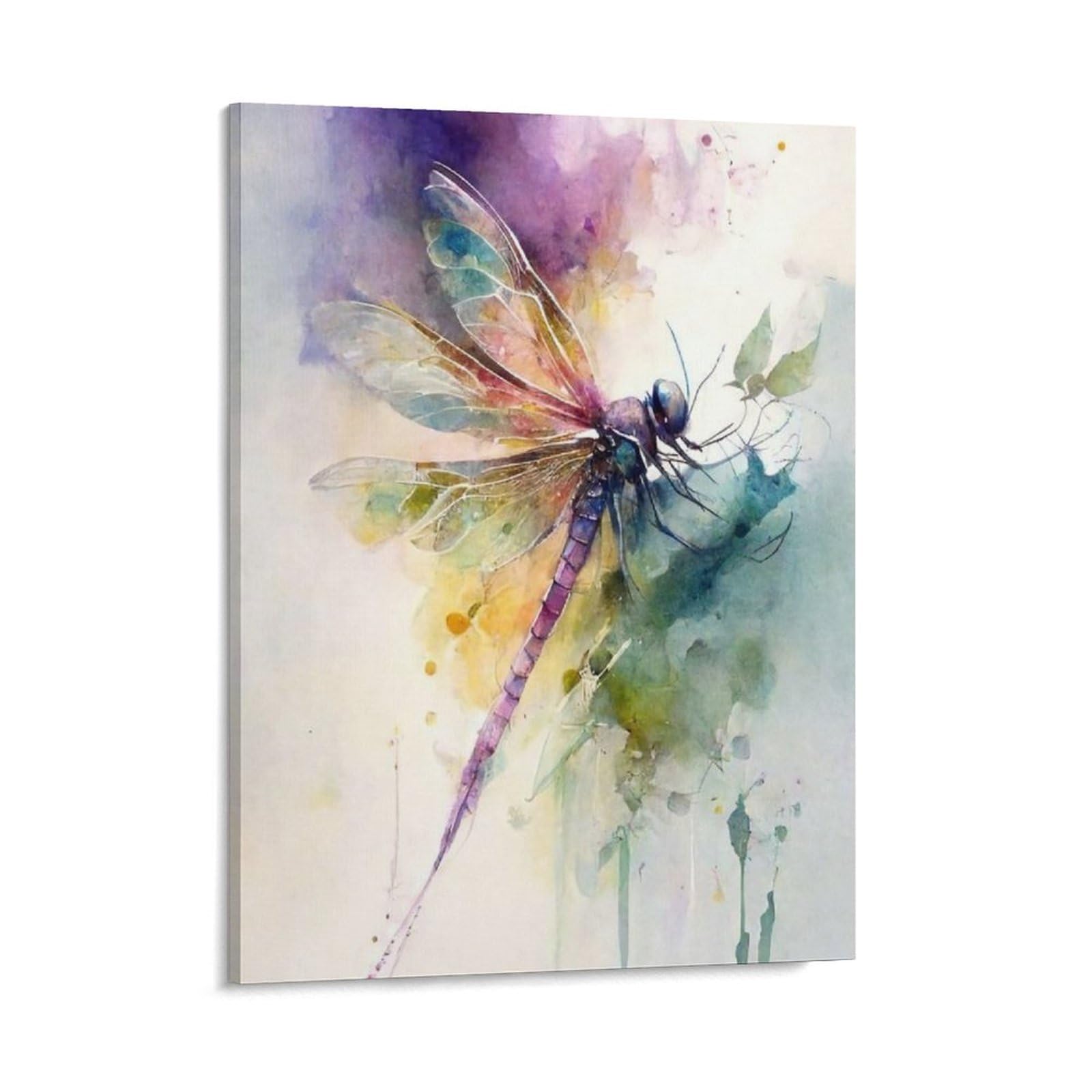 Amazon.co.jp: 絵画 カラフルなトンボの水彩画インテリア 絵画 水墨画