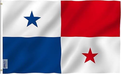 ANLEY Fly Breeze - Bandera de Panamá de 3 x 5 pies, color vivo y a prueba de decoloración, cabecera de lona y doble costura, banderas nacionales