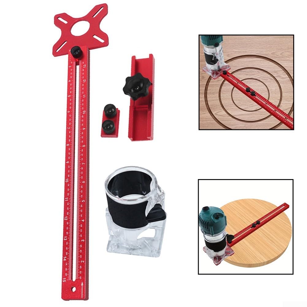 HpLive Compas de fraisage 4 en 1 en alliage d'aluminium - Routeur - Support de rainure de fraisage - Plaque d'insertion pour bancs de travail du bois - Dispositifs de fraisage (B)
