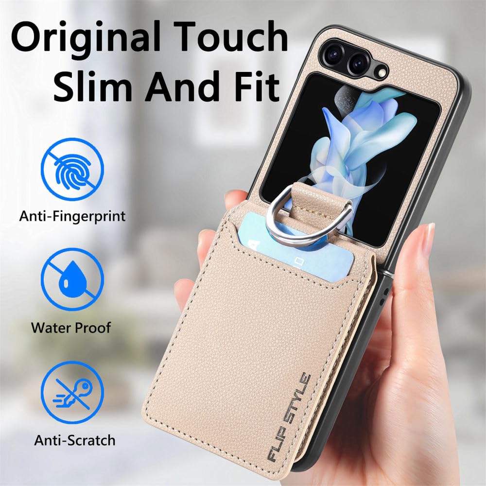 Drukuj Etui na telefon z palcem serdecznym do Samsung Galaxy Z Flip 5 4 3 2 1 Portfel Kieszeń na karty Odporna na wstrząsy skórzana okładka, czerwona, do Galaxy ZFlip 2 1