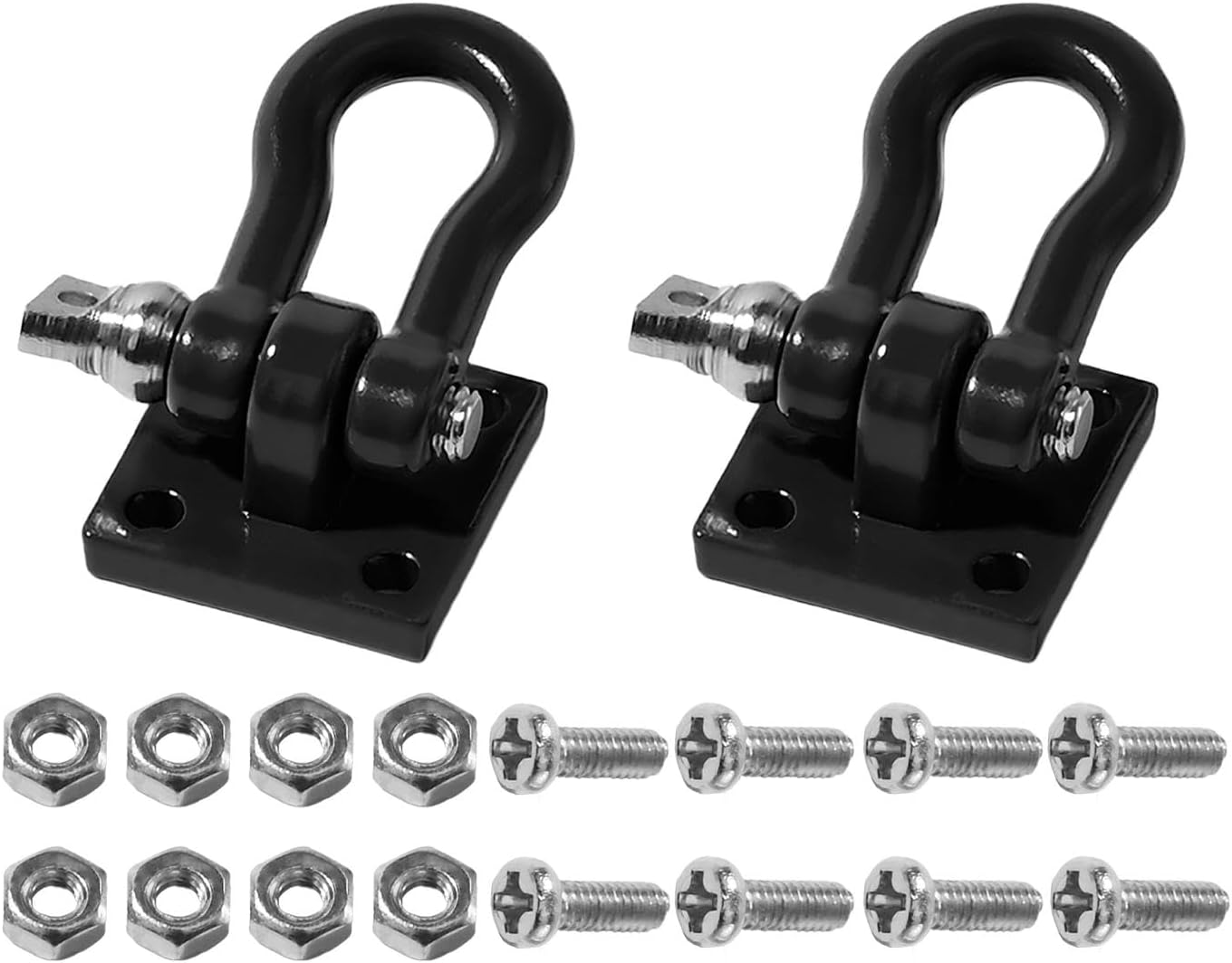 Metal Trailer Hitch Hook for 1/10 RC Crawler Car Axial SCX10 TRX4 Tamiya CC01 RC4WD D90 D110 TF2 90046 90047 Rock Crawler Off-Road Truck Accessories Black