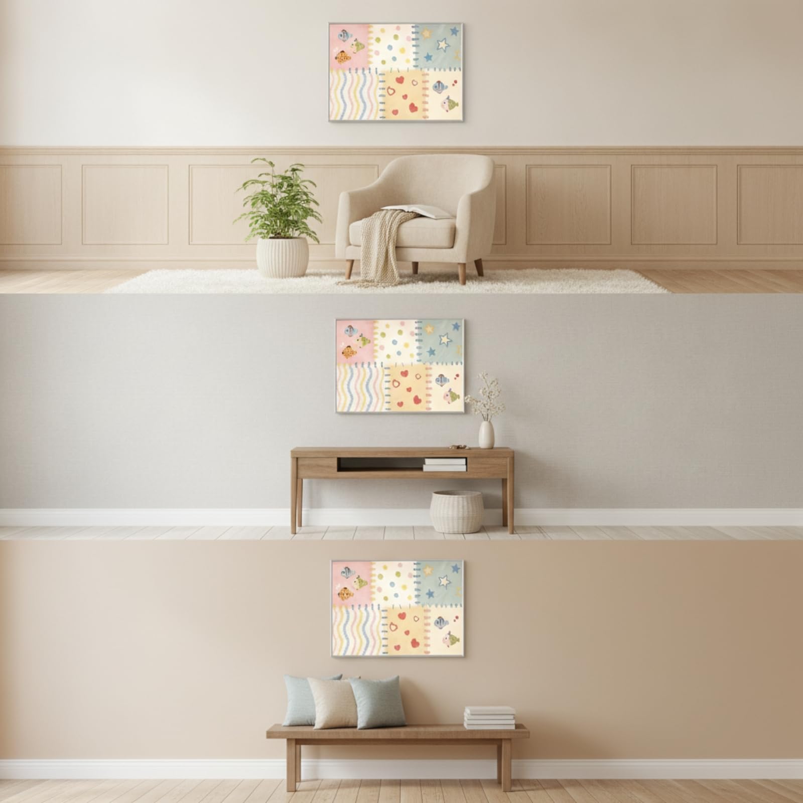 Copriquadro Elettrico Pratico | Ribaltabile, Pannello Copri Contatore con Cornice, per Ingresso, 40x30cm