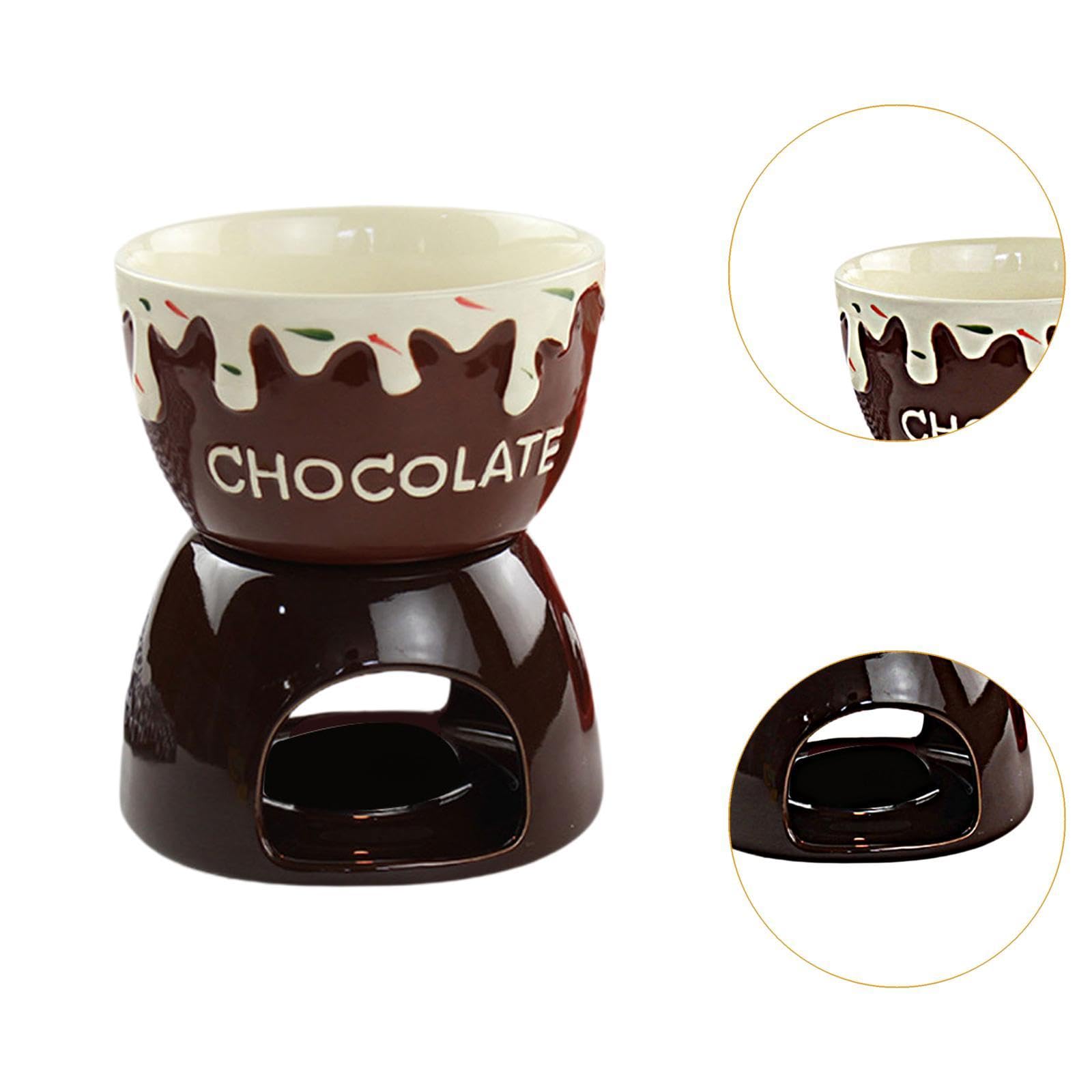 BNF Chocolate Fondue Pot Kitchen Appliances Butter Warmer Set for Caramel Butter Brown | Home & Garden 4