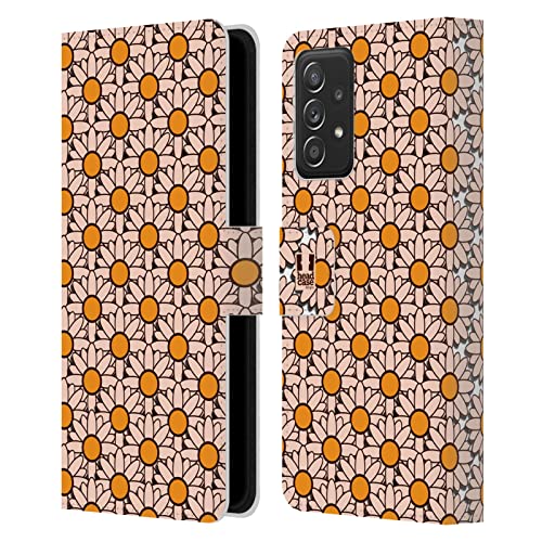 Étui Portefeuille en Cuir Compatible avec Galaxy A52 A52s 5G Housse Protection Marguerite