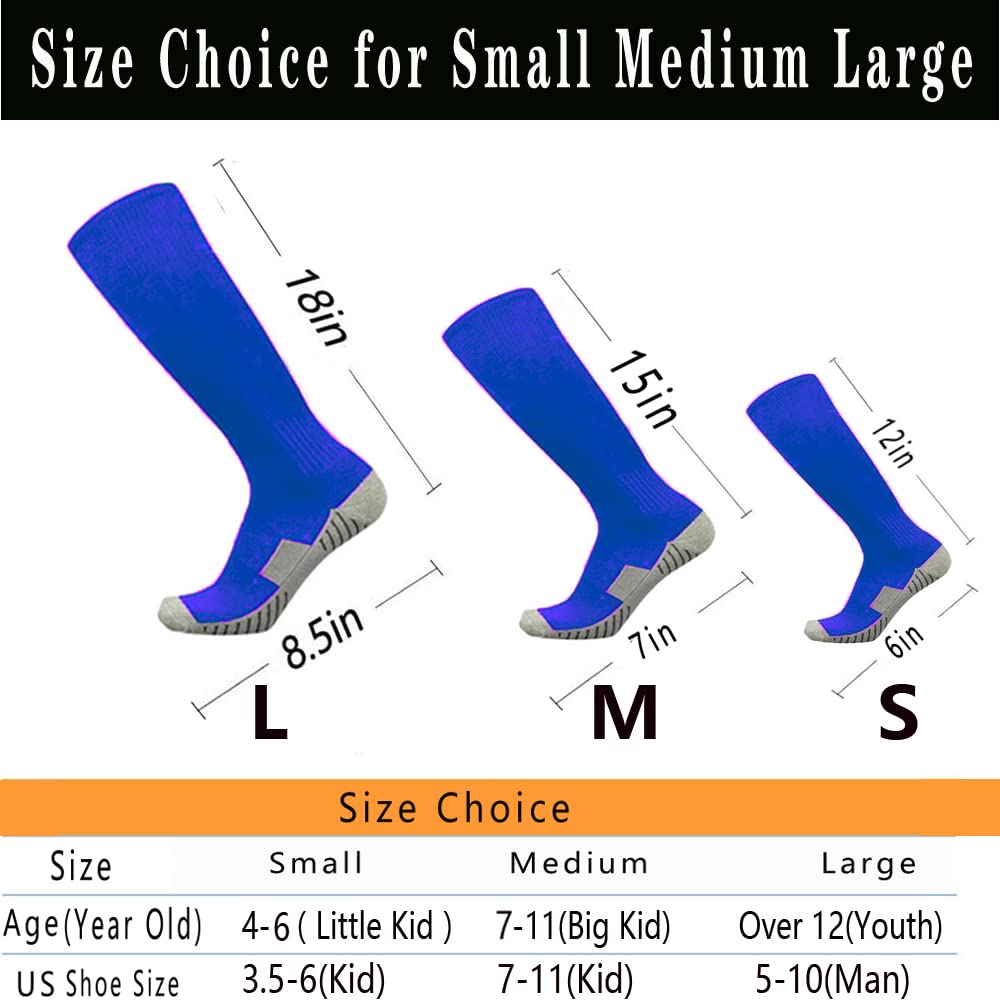 Fußballsocken, 3/12 Paar, Team-Sport, kniehoch, atmungsaktiv, Fußballsocken für Herren, Jugendliche, Kinder, Jungen, Blau, 12 Paar, Large