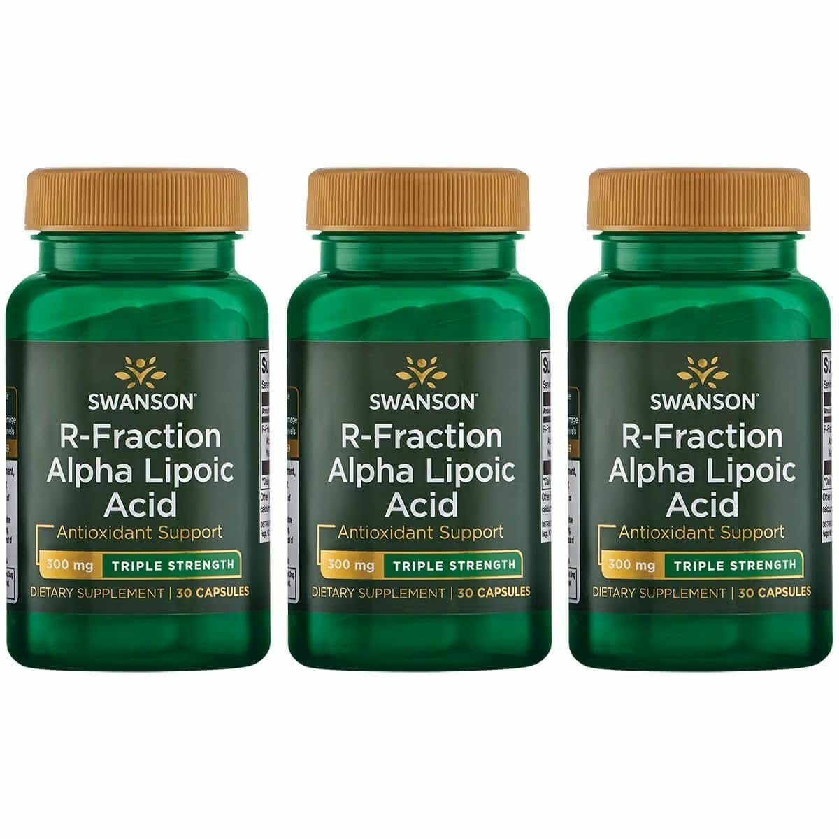 Swanson R-Fraction Alpha Lipoic Acid, 300 mg, 30 Capsules, 3 Pack 30 Count (Pack of 3)