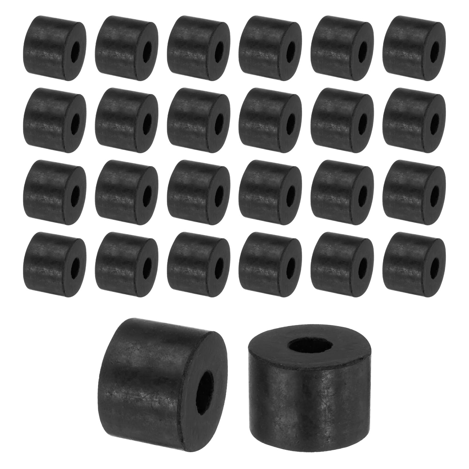 Unifizz 48PCS Rubber Spacers 14mm OD 5mm ID 10mm Height Round Anti Vibration Spacer Rubber Bushing Grommets Thick Rubber Washers for Home Car Accessories