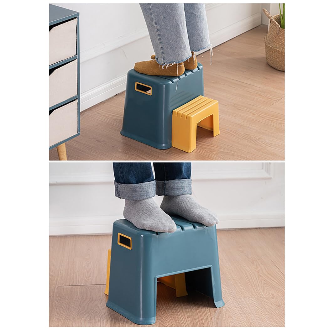Taburete infantil de 2 escalones para orinal de baño, taburete de plástico de doble altura para niños pequeños, juego de taburetes de doble propósito