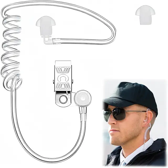 Écouteur Air Tube Transparent - Oreillette Espion pour Talkie-Walkie