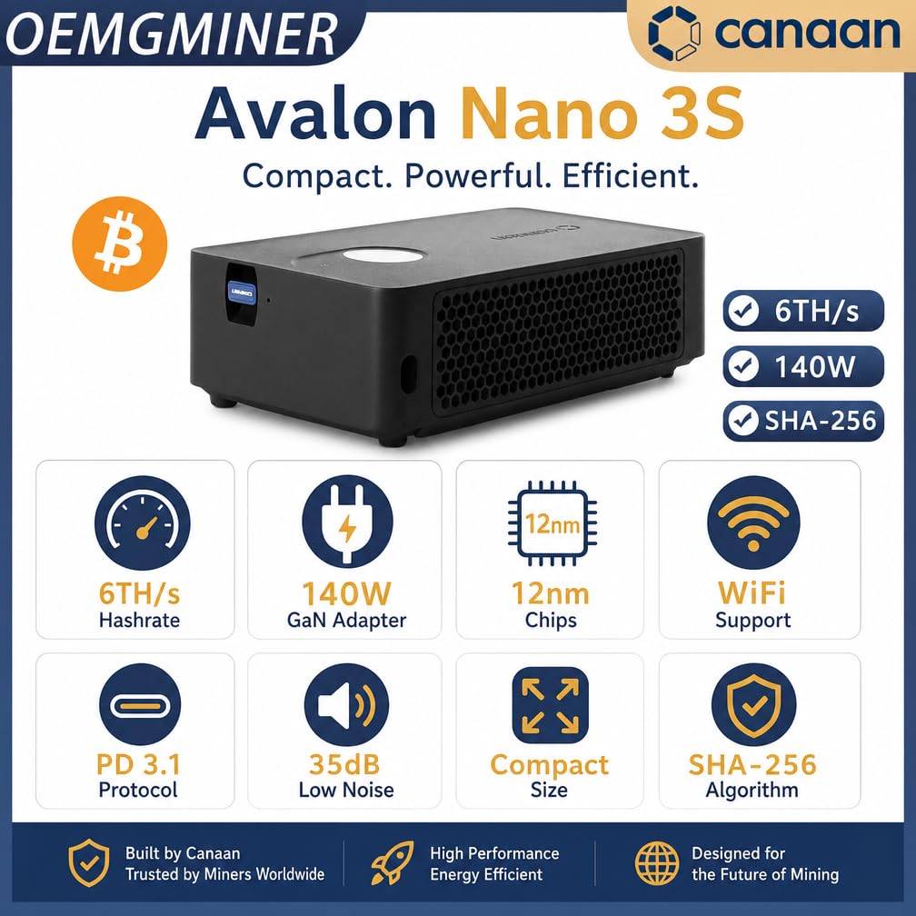 Amazon.co.jp: New Canaan Avalon Nano 3S BTC Miner - 6 TH/s 140W