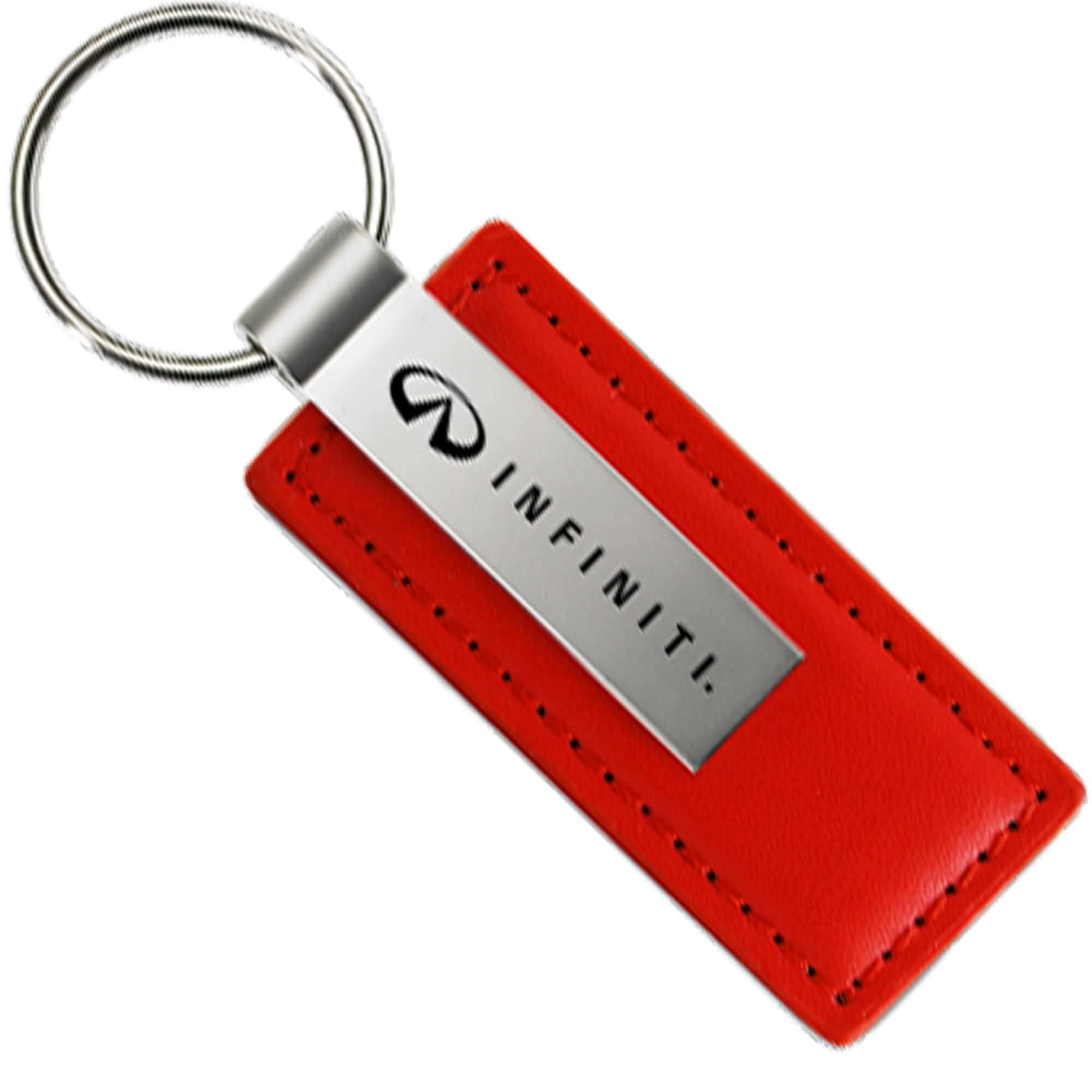 AU-TOMOTIVE GOLD Rectangular Leather Key Chain for Infiniti (Red)