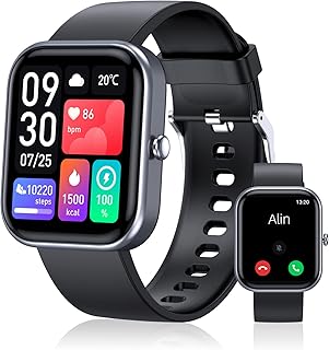 Smart Watch (Answer/Make Call), 2-Inch Fitness Tracker 100+ Sports Modes, Smart Watches for Men Women IP67 Waterproof, Smartwacth with Step Sleep Calories Monitoring Pedometer for iOS Android Phones