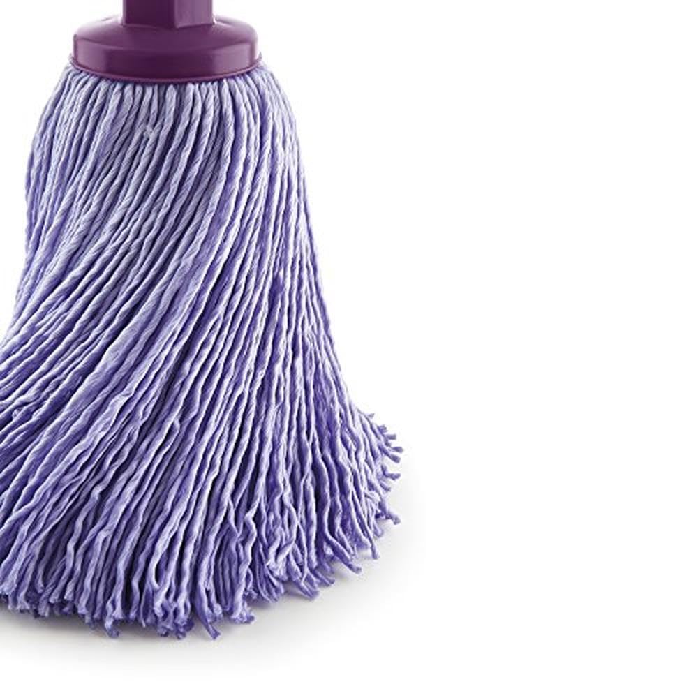 Mery | Set cubo e mocio in microfibra | Benna scolapiatti automatica e ruote a 360º | Extra Large Mop Head Absorbent Mop Non lascia Ratro | Viola | 14L | Dimensioni :38,2 x 25,5 x 39,5 cm