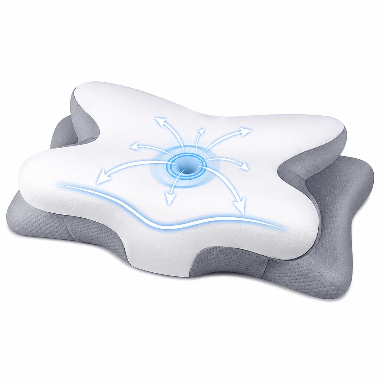 GrabCartify Cervical Pillow for Neck Pain, Side Back & Stomach Sleepers