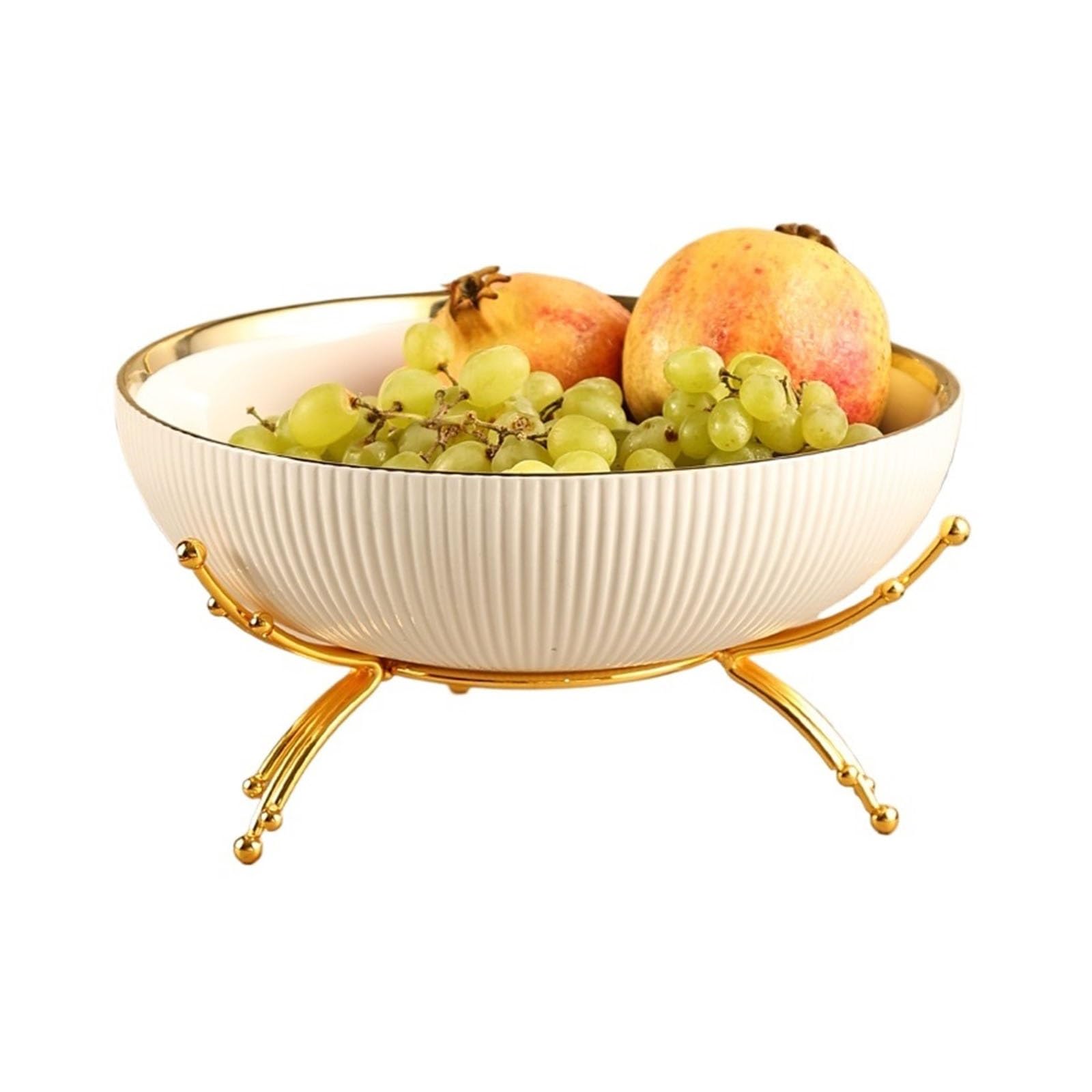 HPTHLY Fruit Plate Ceramic Fruit Bowl, Fruit Basket With Multifunctional Removable Pedestal, Decorative Fruit Bowl For Table Countertop, Salad Or Dessert Display Trays For Parties Fruit Bowl (White)