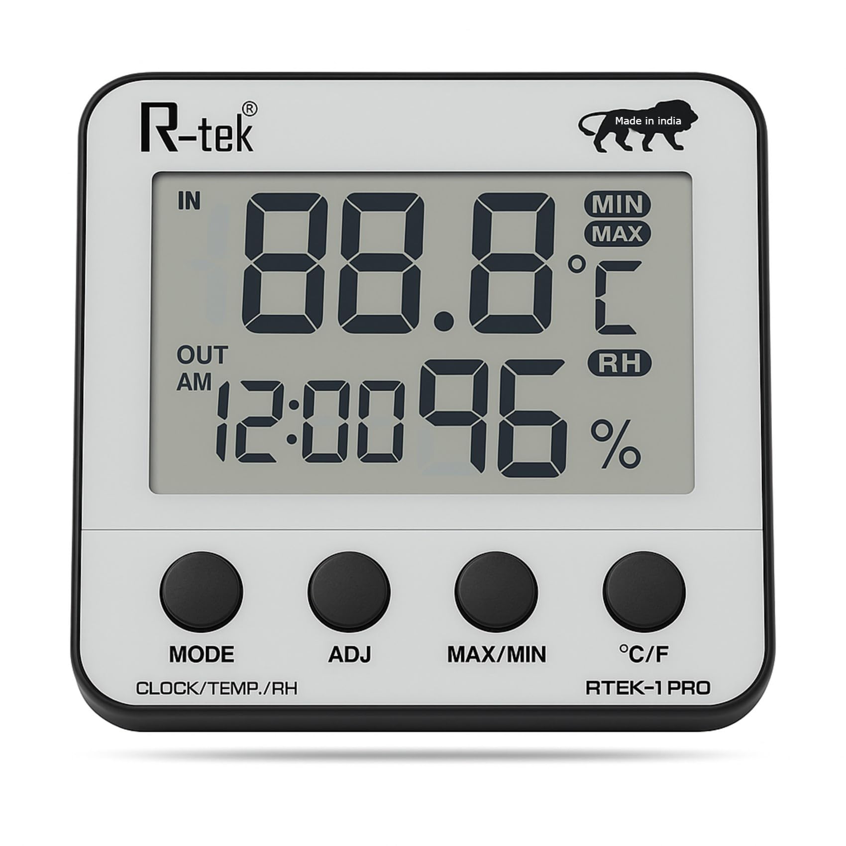 R-TEK Pack2 Digital Thermo Hygrometer | Temperature & Humidity Meter for Room, Indoor Outdoor Thermometer, Handheld Psychrometer(white)-image-7