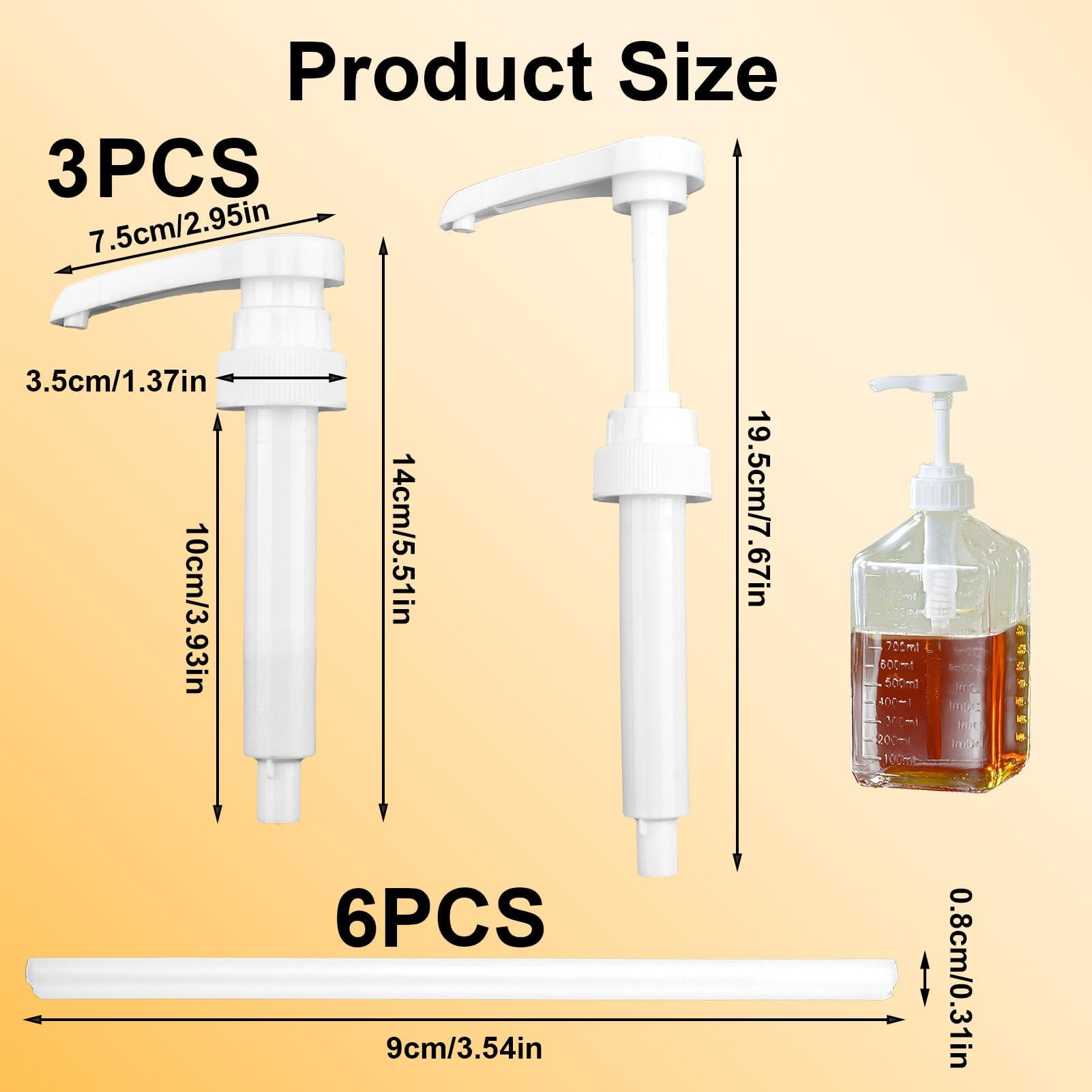 Pompe doseuse - 3 pièces - Pour boisson vitale avec Tuyaux Longs et Courts pour Bouteilles de 500 ml et 1000 ml Réutilisable - Idéale pour Boissons Énergisantes et Sirops