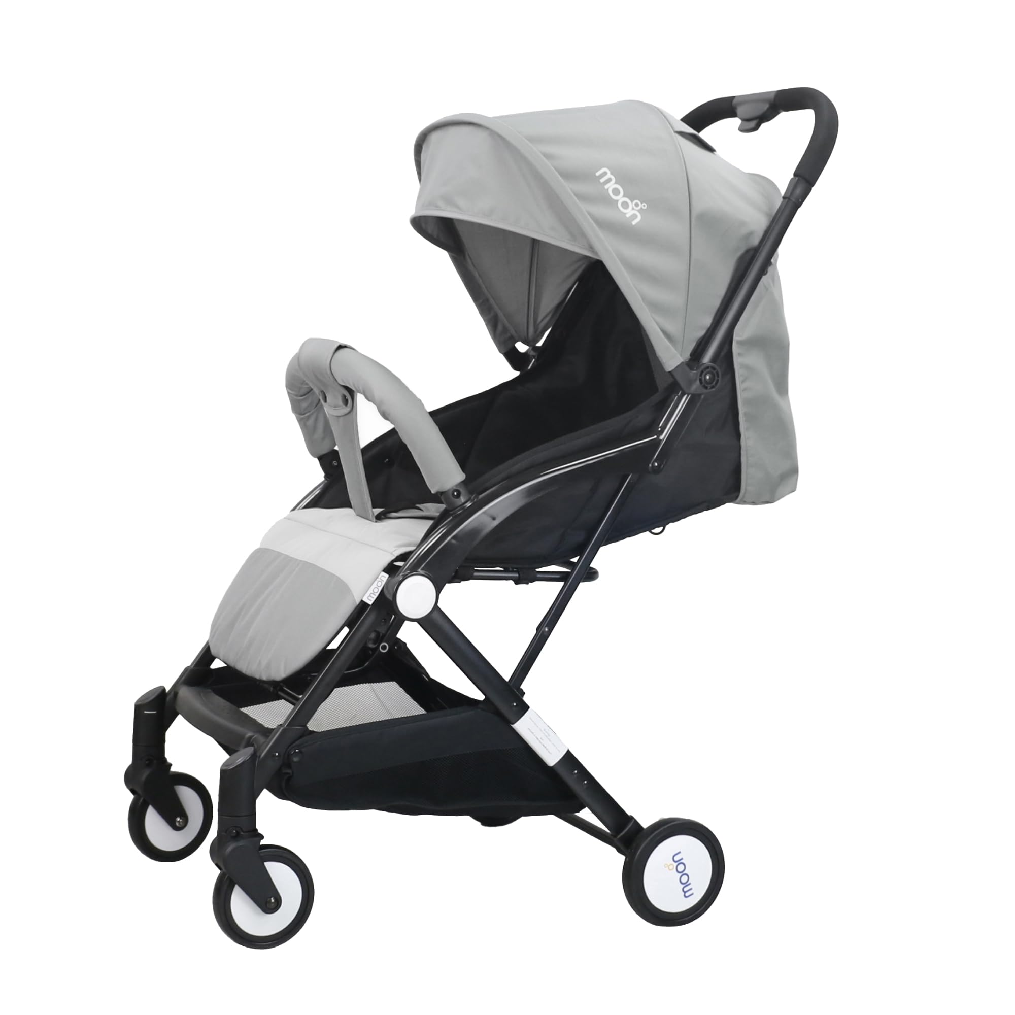 The Moon Brand TravelLite Stroller/Compact fold/Travel Cabin (suitable for Air travel) Stroller/Pram/Push Chair suitable for newborn/infant/babies/kids (From birth to 3 Years)(0-18kg) - Cool Grey