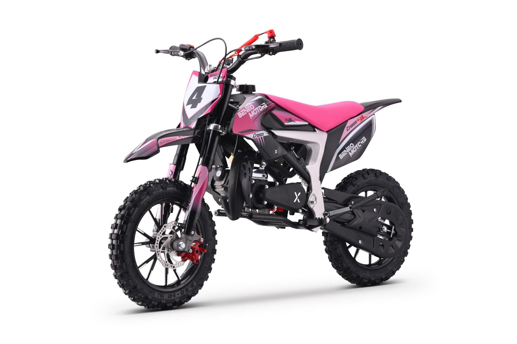 Motocross für junge Fahrer Beneo Motors CROSS SX Rosa - 50cc Dirtbike Dirt Bike CrossBike DirtBike pocket 50cc Pitbike PocketBike Motocross Motorrad Motorbike
