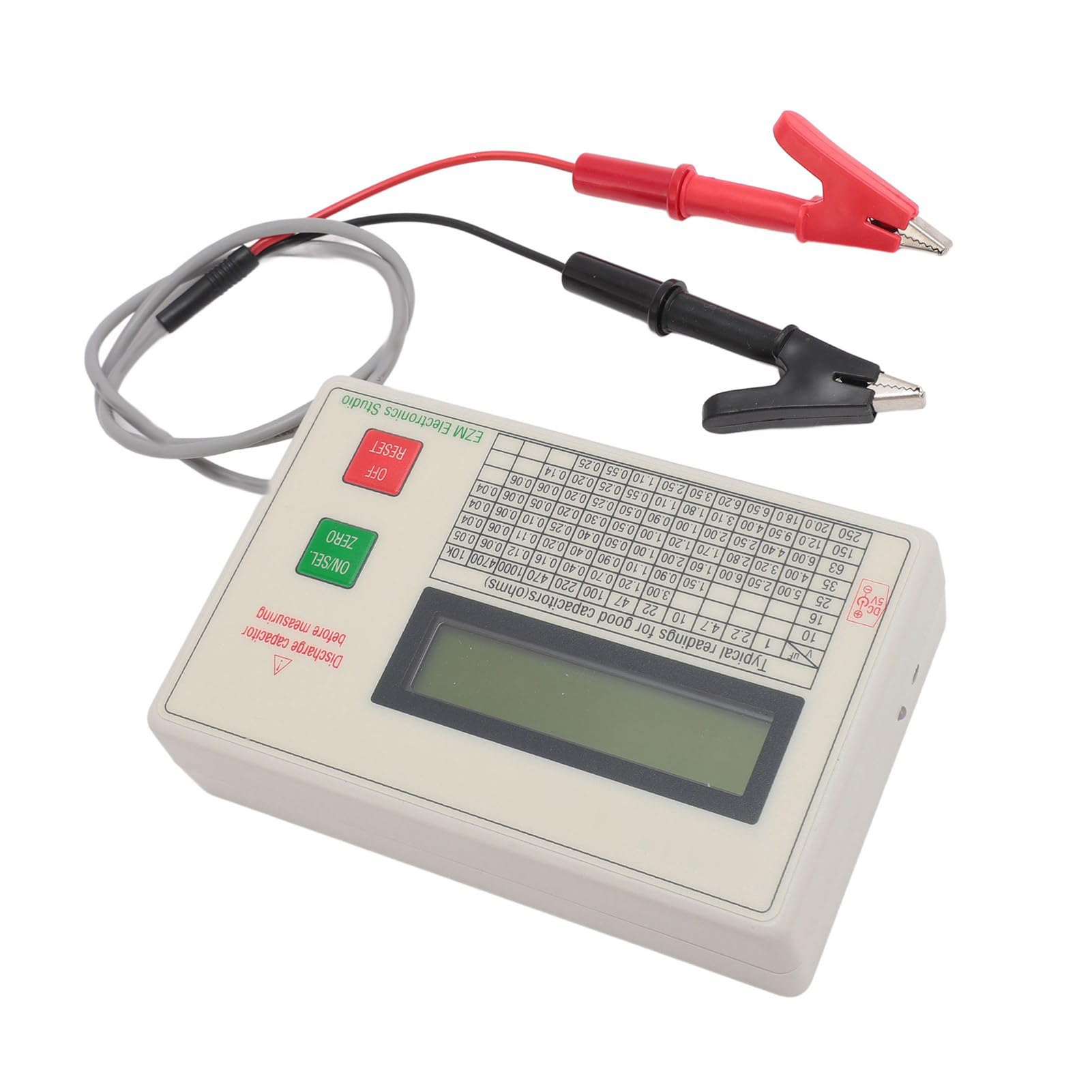 Tester, Genaues Kondensatormessgerät mit Intelligenter Abschaltfunktion und Kurzschlusssynchronisation, Messgerät aus ABS-Material für Heimwerker