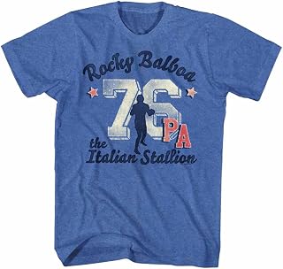 Rocky MGM Movie Balboa 76 PA The Italian Stallion Royal Blue Adult T-Shirt Tee