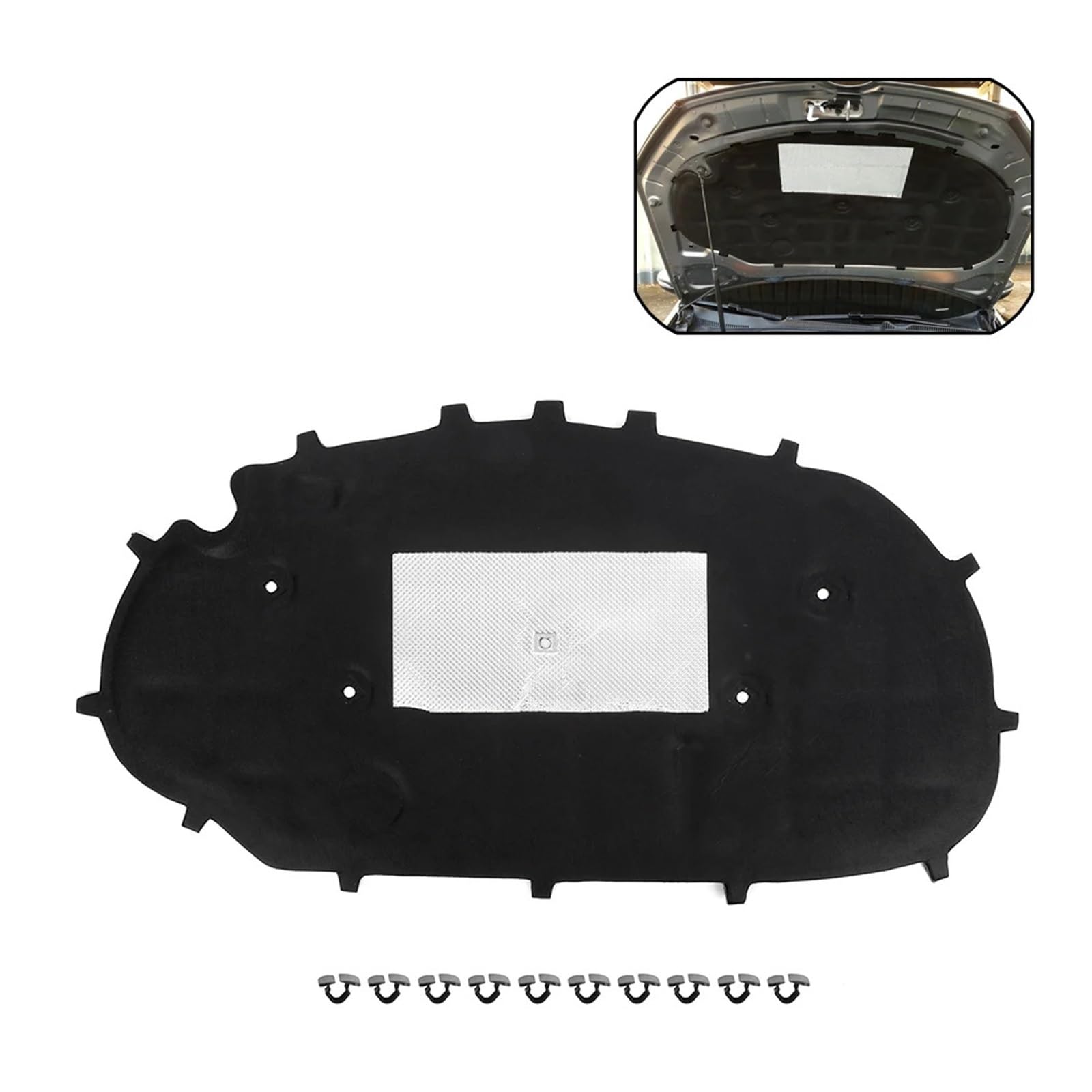 Front Hood Sound Insulation Pad Liner Thermal Heat Insulation Mat Compatible for VW Golf VI 6 / Golf 6 GTI 5K0863831A