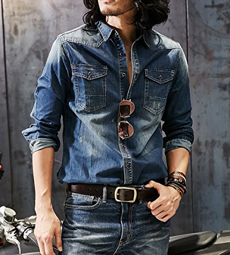 Image of KEECOW Men's 100% Italian Cow Leather Belt Men With Anti-Scratch Buckle,Packed in a Box