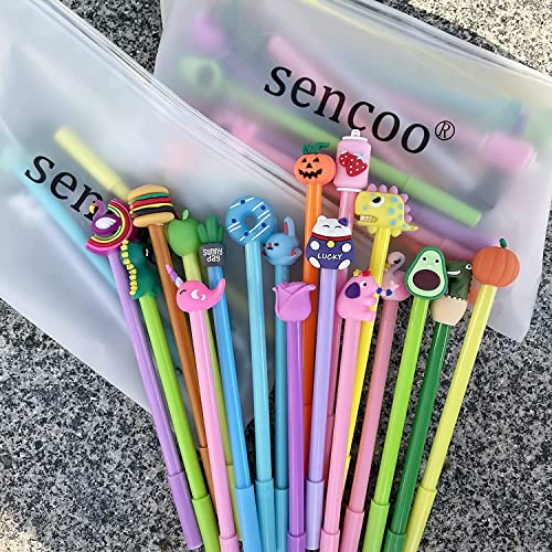 sencoo 24 pack bolígrafos gel tinta azul variados miniatura 4
