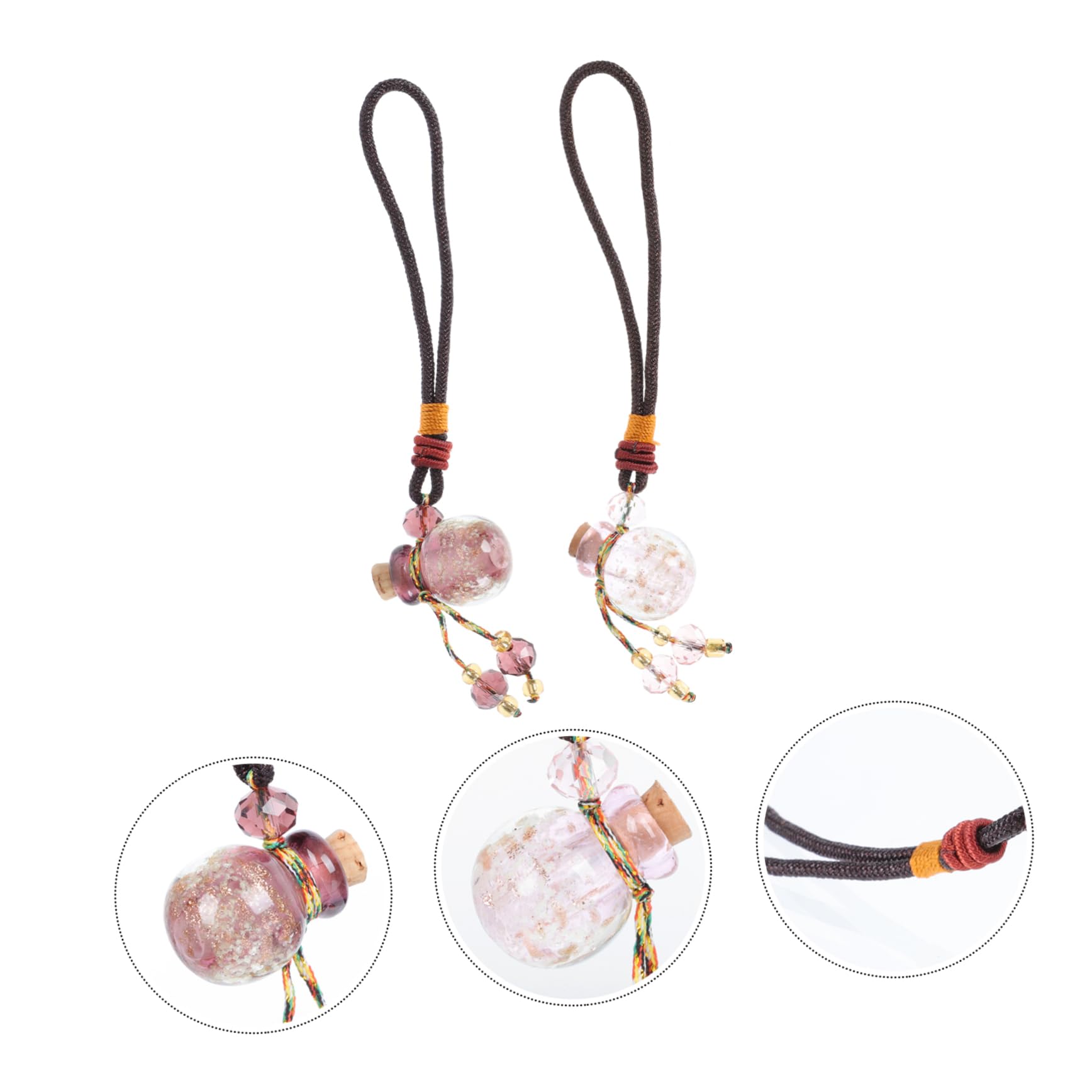 minkissy 8piezas Collar Difusor De Aceites Esenciales Colgantes De Vidrio Botellas De Perfume Decoración Para Auto Para Amigos y Familia