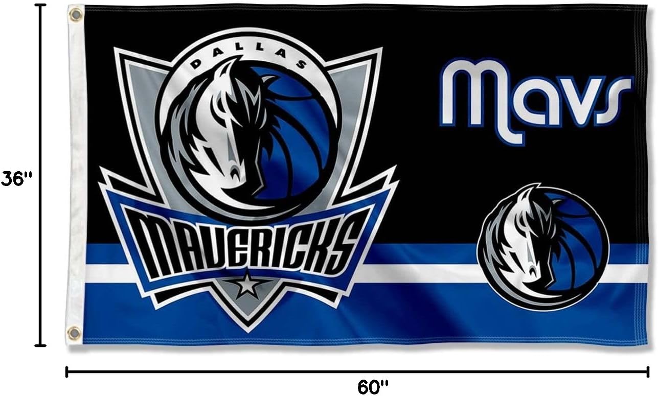 Dallas Mavericks Dual Logo Indoor Outdoor Flag Banner - Image 7