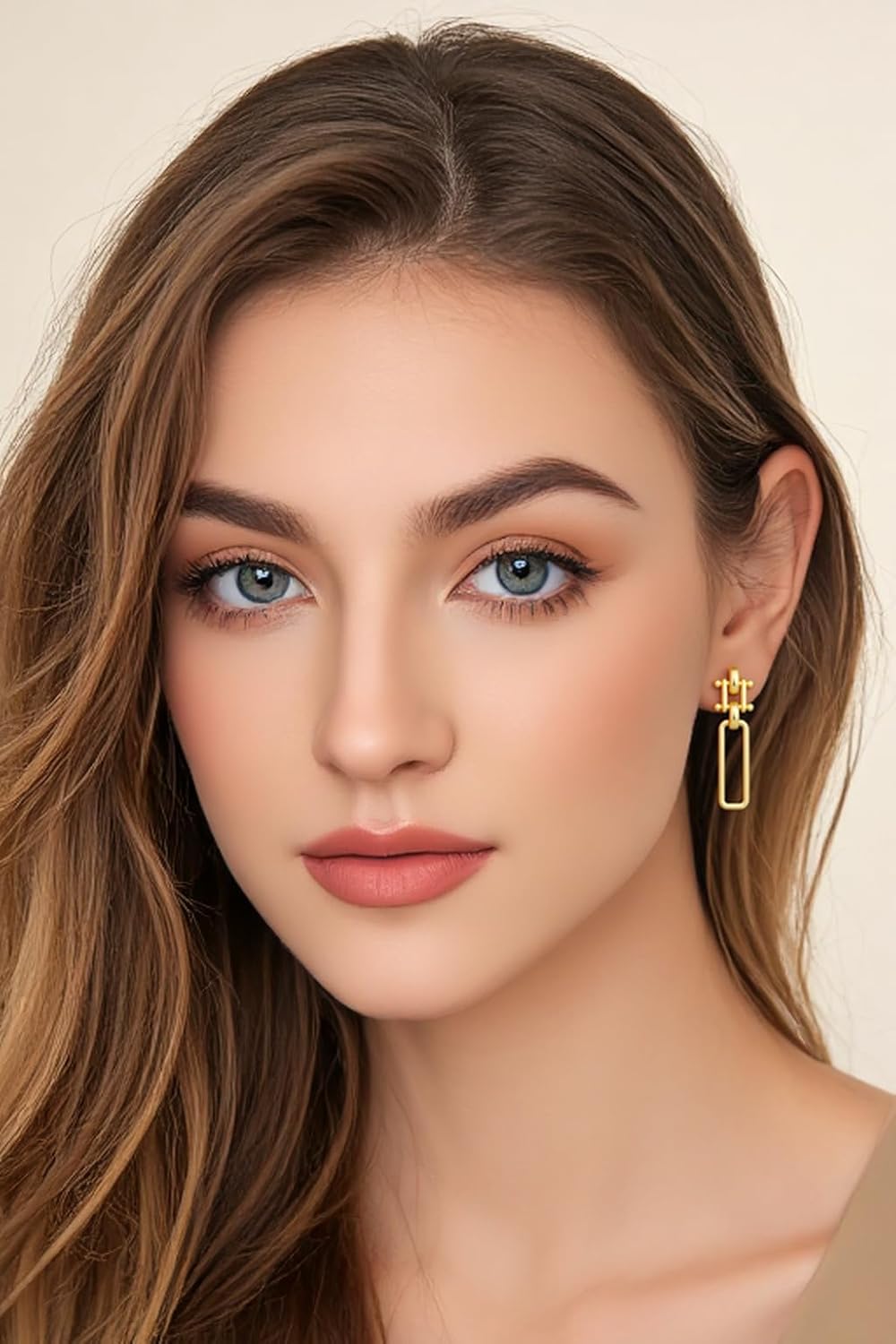 Gold Plated Paperclip Earrings for Women Daily Wear Geometric Dangle Chain Link Earrings for Commute Trendy Fashion Gift Idea - Image 2