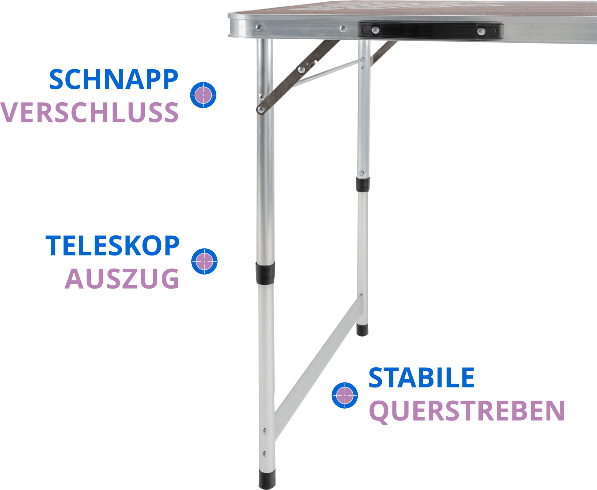 Stagecaptain Beer Pong Tisch “Club” - Stabiler Klapptisch aus Alu - Melamin-beschichtete MDF-Platte (5 mm) - Inklusive 100 Becher und 6 Bälle - Schnell aufgebaut und kompakt beim Transport
