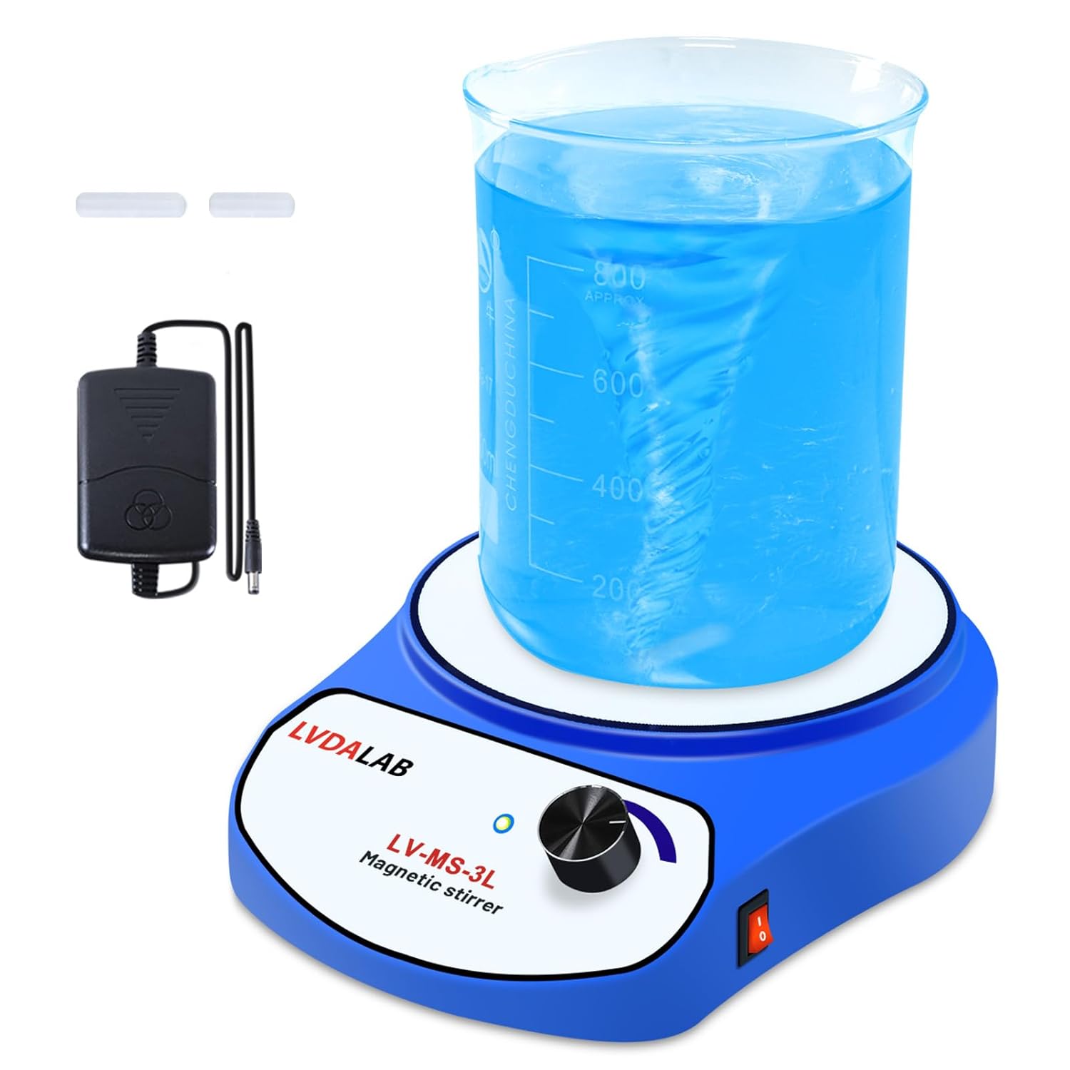 3000RPM Magnetic Stirrer with 2 Stir Bars, 3000ml Stainless Steel Magnetic Mixer, Lab Stirrers Mini Magnetic Stir Plate
