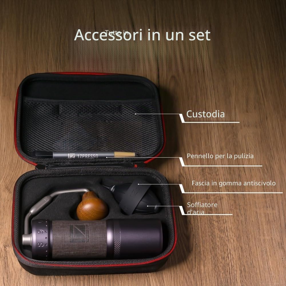 1Zpresso J-Ultra - Macinacaffè manuale in ferro, grigio conico, manico pieghevole, tazza con chiusura magnetica da 40 g, regolazione numerica fine, efficienza di macinazione più veloce, ideale per