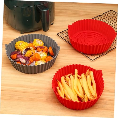 Miniatura 9 de HOMSFOU 2 piezas de freidora de aire, freidora de aire, papel pergamino, accesorios de aire, alfombrilla de silicona para freidora de aire,