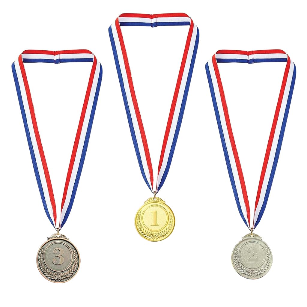 Proberos® 3 Pieces Gold Silver Bronze Award Medals-Winner Medals Prizes for 1st 2nd and 3rd Prizes for Sports, Competitions, Party, 2 Inches-picture-26