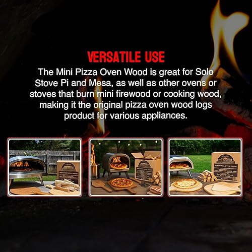 Miniatura 4 de Mini horno de pizza de madera, troncos de leña de 6 pulgadas, partidas de madera dura de cereza para hornos de pizza portátiles de leña, fabricado