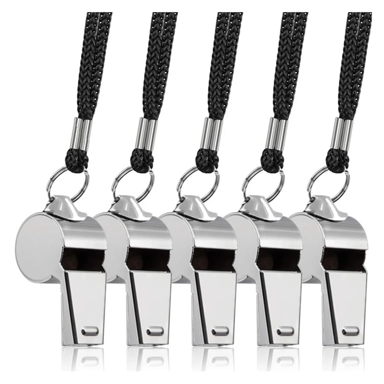 Silbatos de Acero Inoxidable for árbitros, Cuerda de Metal, for Fiestas, Entrenamiento de fútbol, ​​Baloncesto y porristas, 1/5/10 Unidades(10Pcsxcs2mm)