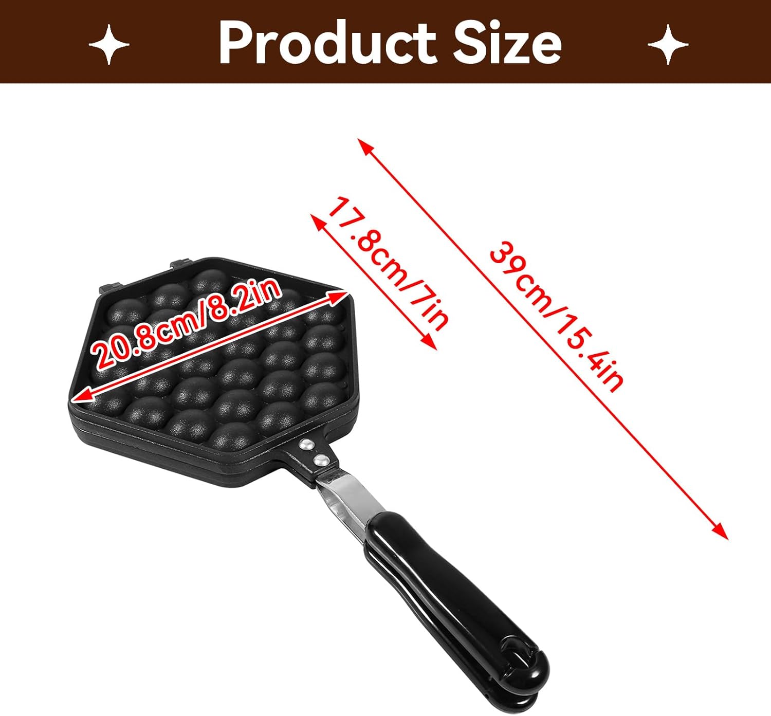 Bubble Waffle Maker, Egg Waffle Maker Pan Hong Kong Style Egg Waffle Baking Mold Tray