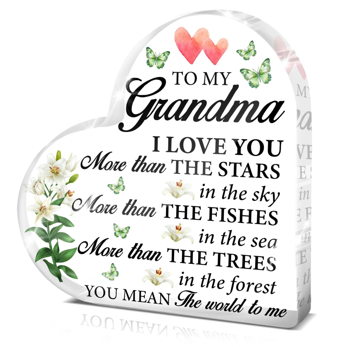 Grandma Gifts From Granddaughter Grandson, Gifts for Nana Mimi Gigi, Grandma Clear Acrylic Sign Keepsake Gifts for Birthday Christmas Mother's Day