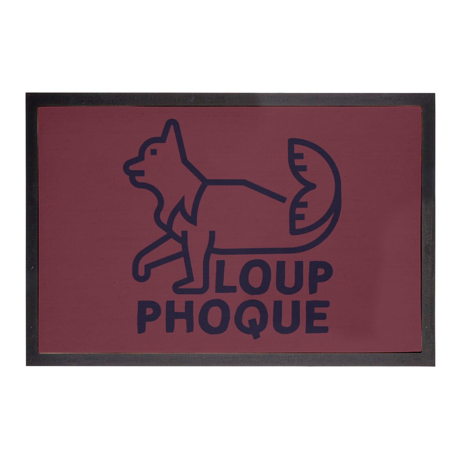 Paillasson loup-phoque rouge anti-saleté tapis rigolo
