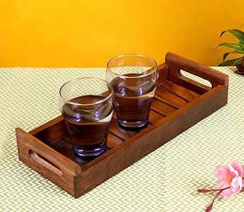 Rosewood Sheesham Wood Handmade & Handcrafted Wooden Serving Tray (10x6x1.5)